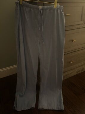 Light Blue Wide Leg Drawstring Pants for Women